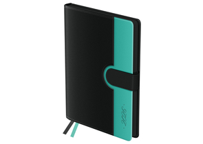 Ежедневник датированный на 2026 год BG Glace, 145×210 мм, 176 л., Teal, черный с бирюзовым