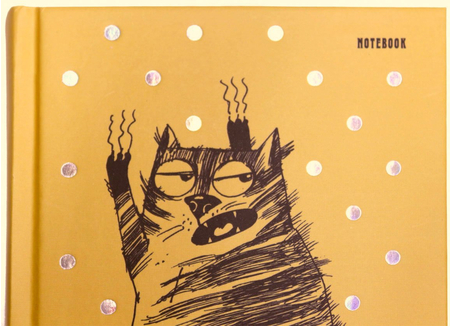 Книжка записная «Канц-Эксмо», 110*145 мм, 96 л., клетка, «Черный кот»