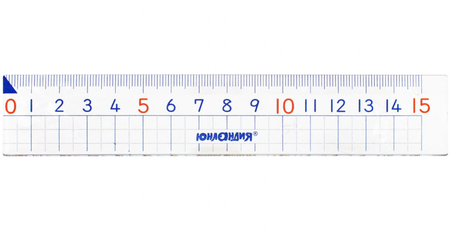 Линейка пластиковая «Юнландия. Школьная», 15 см, прозрачная Линейка пластиковая «Юнландия. Школьная», 15 см, прозрачная
