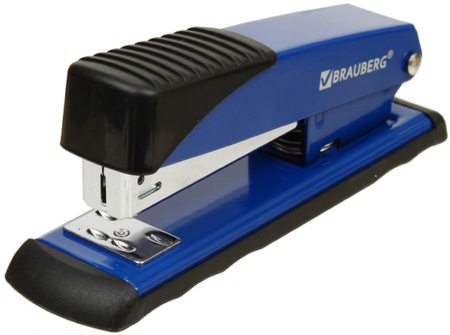 Степлер Brauberg Office, скобы №24/6-26/6, 30 л., 130 мм, синий Степлер Brauberg Office, скобы №24/6-26/6, 30 л., 130 мм, синий