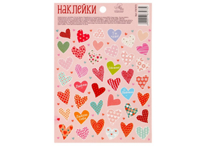 Наклейки бумажные Sima-Land, 11×16 см, «Сердечки»