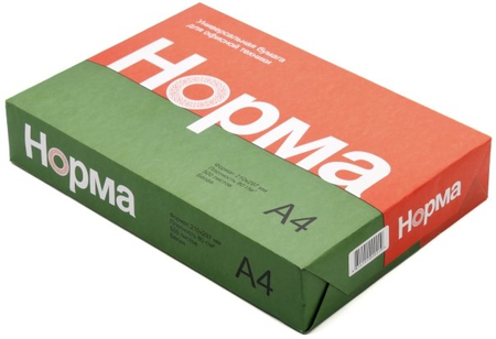 Бумага офисная Норма РБ, А4 (210*297 мм), 80 г/м2, 500 л.