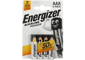 Батарейки щелочные Energizer Alkaline Power, AAA, LR03, 1.5V, 4 шт.