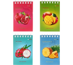 Блокнот на гребне ARTspace (А7), 65×100 мм, 40 л., клетка, Colorful Fruits, ассорти
