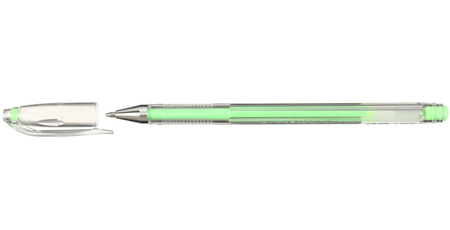 Ручка гелевая Crown Hi-Jell Pastel, корпус прозрачный, стержень салатовый
