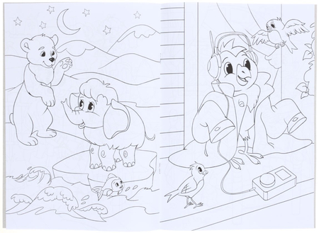 Раскраска «Для малышей», А4 (194*278 мм), 4 л., «Герои любимых мультфильмов»
