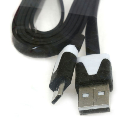 Кабель Esperanza Flat, 1 м, плоский черный Кабель Esperanza Flat, 1 м, плоский черный