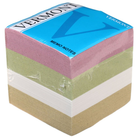 Блок бумаги для заметок «Куб» Vermont, 80*80*80 мм, проклеенный, 4 цвета Блок бумаги для заметок «Куб» Vermont, 80*80*80 мм, проклеенный, 4 цвета