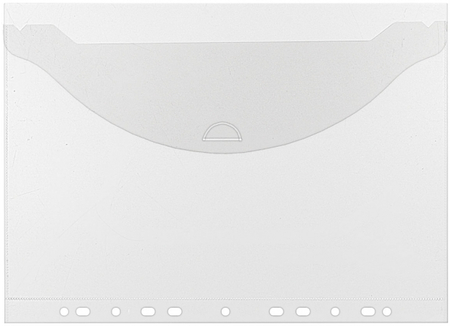 Папка-конверт пластиковая на язычке OfficeSpace А4+, толщина пластика 0,15 мм, прозрачная