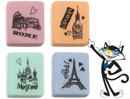 Ластик Berlingo Capitals, 23*19*9 мм, ассорти