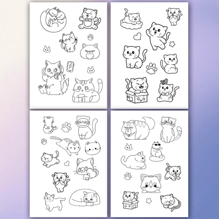 Стикербук-раскраска с наклейками Brauberg «Раскрась и наклей», 8 листов, 120 стикеров, на гребне, «Котики» Стикербук-раскраска с наклейками Brauberg «Раскрась и наклей», 8 листов, 120 стикеров, на гребне, «Котики»