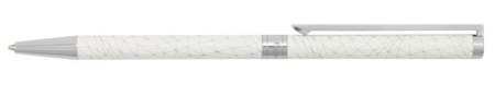 Ручка подарочная шариковая Manzoni Rieti, корпус белый с серебристым узором