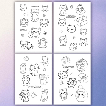 Стикербук-раскраска с наклейками Brauberg «Раскрась и наклей», 8 листов, 120 стикеров, на гребне, «Котики» Стикербук-раскраска с наклейками Brauberg «Раскрась и наклей», 8 листов, 120 стикеров, на гребне, «Котики»