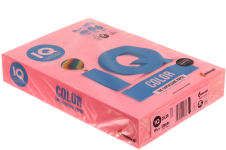 Бумага офисная цветная IQ Color, А4 (210*297 мм), 80 г/м2, 500 л., розовая неон