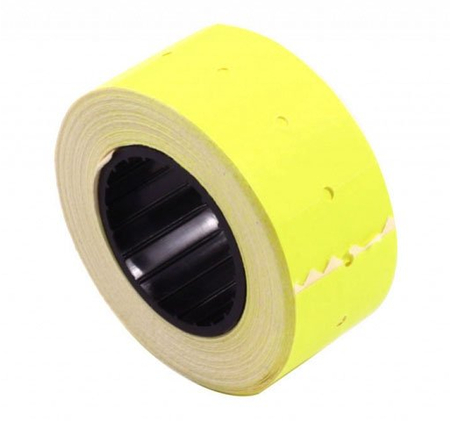 Этикет-лента однострочная, 21*12 мм, 700 шт., прямоугольная, желтая