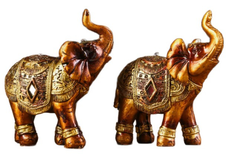 Сувенир полистоун Sima-Land, 8,5*7*3 см, «Африканский слон в золотой, ажурной попоне», ассорти