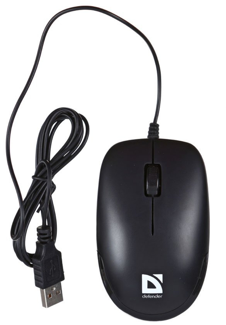 Мышь компьютерная Defender Datum MM-010, USB, проводная, черная