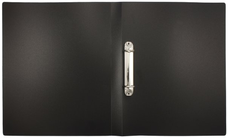 Папка пластиковая на 2-х кольцах Basic , толщина пластика 0,5 мм, черная