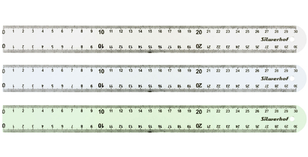 Линейка пластиковая Silwerhof «Народная коллекция», 30 см, прозрачная цветная, ассорти