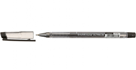 Ручка шариковая Erich Krause Ultra L-20, корпус прозрачный, стержень черный