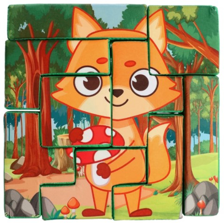 Конструктор-пазл развивающий мягкий Sima-Land, 9 элементов, «Лисичка»