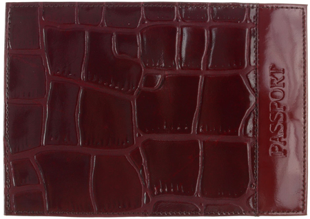 Обложка для паспорта «Кинг» 4334, 95*135 мм, рифленая темно-бордовая