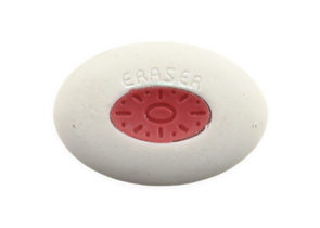 Ластик Silwerhof Ellipse, 55×35×5 мм, белый