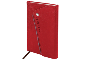 Ежедневник датированный на 2027 год Brauberg Jacket, 140×215 мм, 176 л., красный