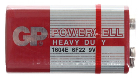 Батарейка солевая GP Powercell Heavy Duty, 9V, 6F22, тип «Крона»