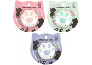 Нож канцелярский Meshu, ширина лезвия 9 мм, Little Paw, корпус ассорти