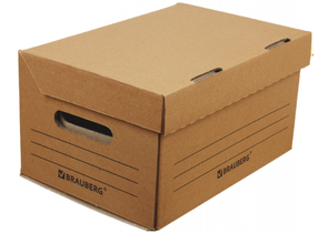 Короб архивный из гофрокартона Т24 Brauberg «Делопроизводство», 325×235×180 мм, бурый