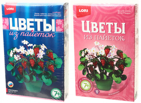 Набор для творчества «Цветы из пайеток», «Земляника», ассорти, 7+ Набор для творчества «Цветы из пайеток», «Земляника», ассорти, 7+