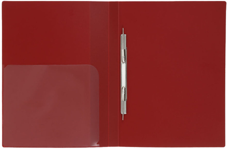 Папка-скоросшиватель пластиковая с пружиной inФормат, толщина пластика 0,7 мм, красная