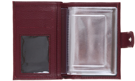 Кошелек для документов «Кинг» 4428, 100*140 мм, рифленый бордовый