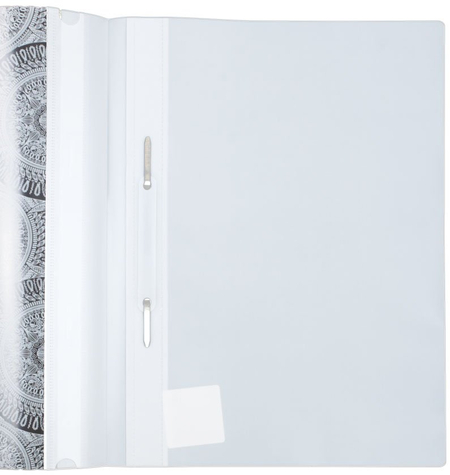 Папка-скоросшиватель пластиковая А4 «Калейдоскоп», толщина пластика 0,16 мм, белая