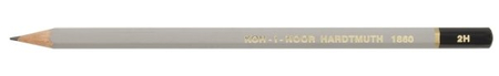 Карандаш чернографитный Koh-I-Noor 1860, твердость грифеля 2T, корпус серый, с декоративным наконечником Карандаш чернографитный Koh-I-Noor 1860, твердость грифеля 2T, корпус серый, с декоративным наконечником