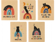 Тетрадь общая А5, 48 л. на скобе «Кот и радуга» Тетрадь общая А5, 48 л. на скобе «Кот и радуга»