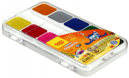 Акварель медовая «Енот в Красном море», 20 цветов, в пластиковой коробке, без кисти