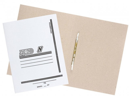 Папка картонная «Дело» со скоросшивателем , А4, плотность 530 г/м2, белая, металлический скоросшиватель