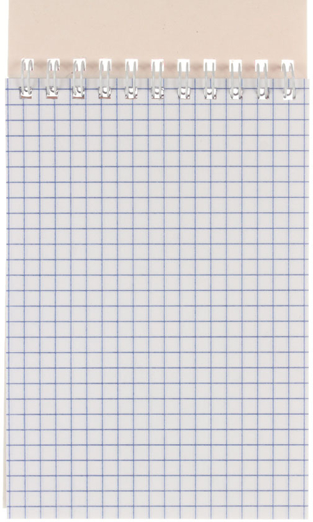 Блокнот на гребне BG А6, 100*140 мм, 60 л., клетка, Bright Monocolor, ассорти