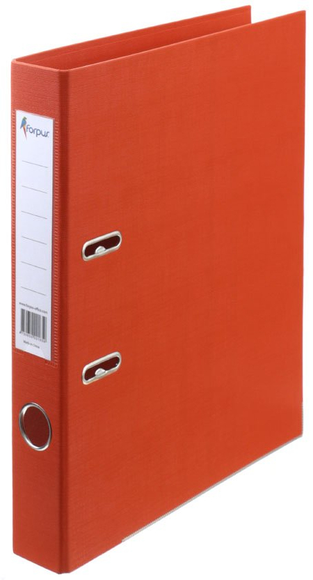 Папка-регистратор Forpus с двусторонним ПВХ-покрытием, корешок 50 мм, оранжевый