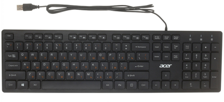 Клавиатура Acer OKW122, USB, проводная, черная