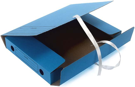 Папка архивная из картона на завязках Kris, формат А4 (325*250 мм), корешок 45 мм, синяя