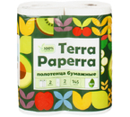 Полотенца бумажные Terra Paperra (в рулоне), 2 рулона, ширина 230 мм, белые
