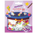 Наклейки мягкие «Юнландия», «Единорог и радуга», 24 шт.