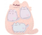 Бумага для заметок с липким краем фигурная Pusheen, 14*17*0,5 мм, 3 блока*20 л.