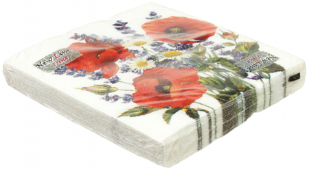 Салфетки сервировочные New Line Fresco, 33*33 см, 20 шт., «Ромашки и маки» Салфетки сервировочные New Line Fresco, 33*33 см, 20 шт., «Ромашки и маки»