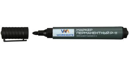 Маркер перманентный Workmate P-11, черный Маркер перманентный Workmate P-11, черный