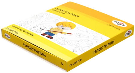Пластилин «Юный художник», 12 цветов, 168 г, со стекой Пластилин «Юный художник», 12 цветов, 168 г, со стекой