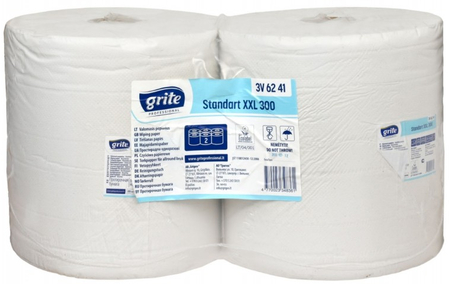 Бумага протирочная Grite XXL 300, 28*30 см, 2 рулона, серая